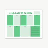 custom weekly planner notepad, days of the week notepad, monogram planner notepad, personalized planner, colorful organizing, teen gift